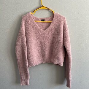 Wild Fable Pink V-Neck Cropped Sweater